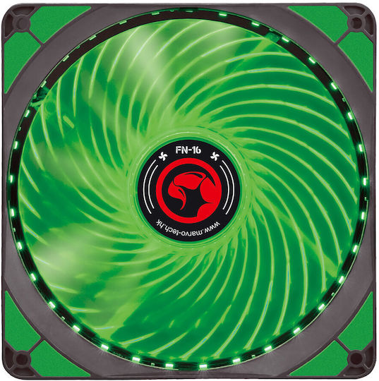 Marvo FN-16 Gehäuselüfter 140mm (1500rpm) mit grüner LED-Farbe