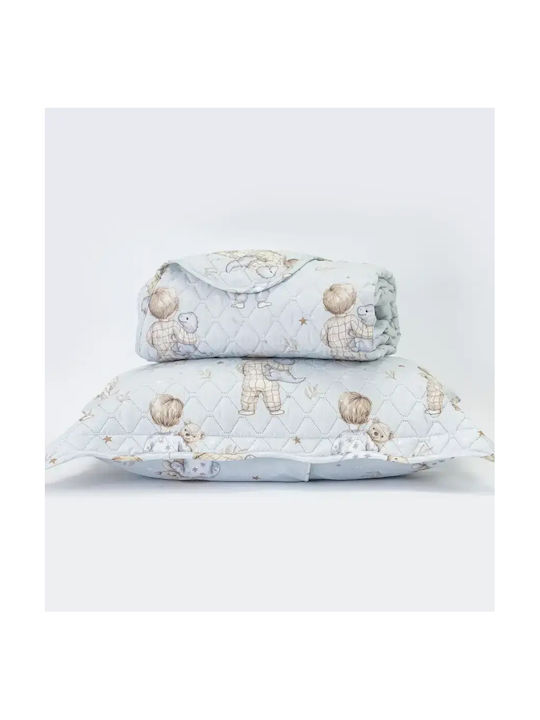 Borea Kids Single Quilt Set with Pillowcase Goodnight Sky Blue 160x220cm