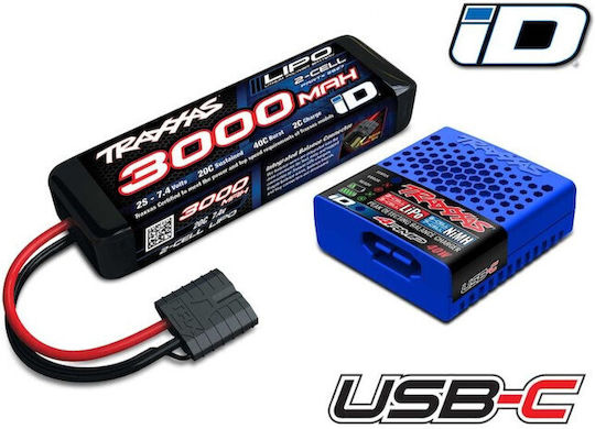 Traxxas Încărcător Usb-c 2amp Pachet 2s 3000mah 20c Baterie Lipo Id