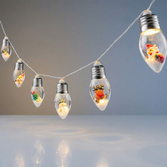 Лампички LED 2м Топло Бели На Батерия В Лента 2 Броя