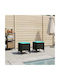 Plastic Garden Stool Cube Outdoor Black 2 Pieces 38x38x45cm