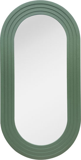 Liberta Oglindă De Perete Full Body Ovală Cu Cadru Din Lemn Verde 120x60cm