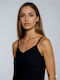 Black Women's Tank Top with Spaghetti Strap