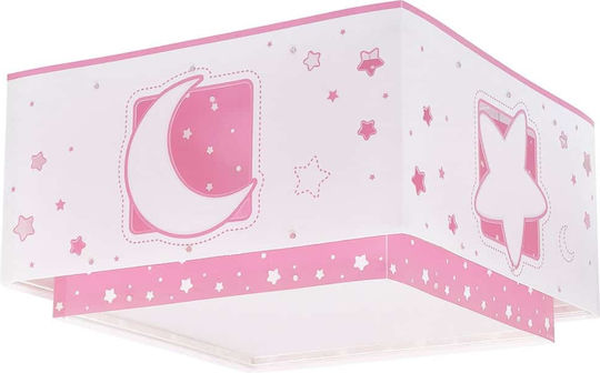 Ango Moonlight Einfaches Licht Kinderzimmer-Deckenleuchte 15W mit E27 Fassung Rosa 30cm