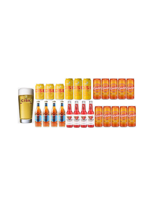 Ποτηρι Μπυρας Cisk 400ml 10x Kinnie 330ml 3x Cisk 330ml 3x Cisk 500ml 4 X Spritz 250m 4x Cooler Strawberry 275 Ml
