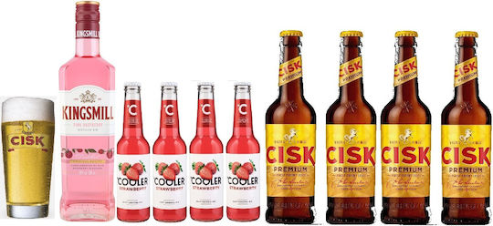 Pahar De Bere Cisk 400ml 4 X Cisk Export 330ml 4x Cooler Căpșuni 275ml Kingsmill Zmeură 500ml