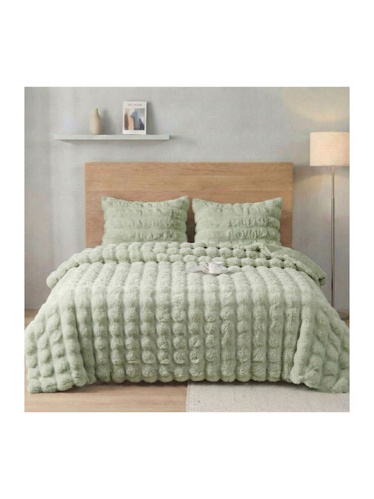 Olia Home Κουβέρτα Γούνινη Μονή 160x200εκ. Φιστικί