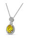 Themelidis Jewels Rosette Necklace of 14K White Gold with Green Zircon