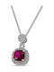 Themelidis Jewels Halskette Rosette aus Weißgold 14K mit Zirkon Rote