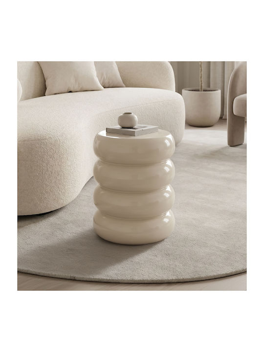 Round Side Table Venezia White W35xL35xH46cm