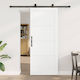 Schiebetür Weiß Schwarz 83 x 202 cm Massivholz ...