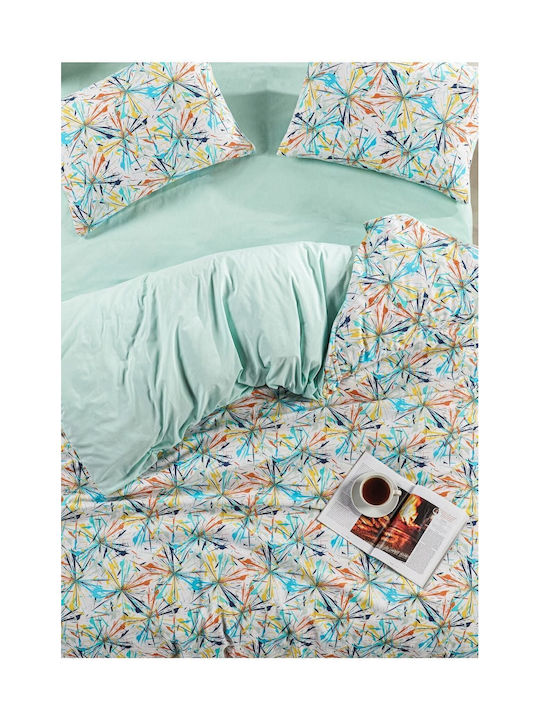 SteweHome Cotton Duvet Cover Set 160x220cm Single With Pillowcase White