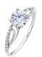 Single Stone Ring In 9K White Gold With Zircon