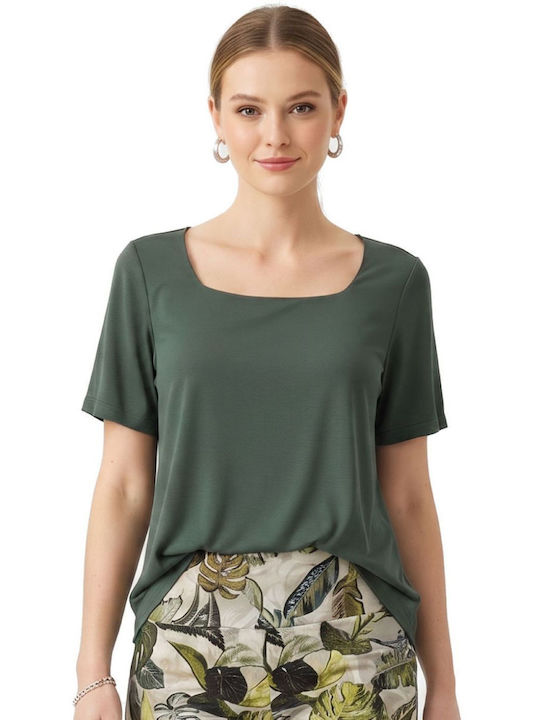 Anna Raxevsky Bluza Damă Mâneci Scurte Khaki