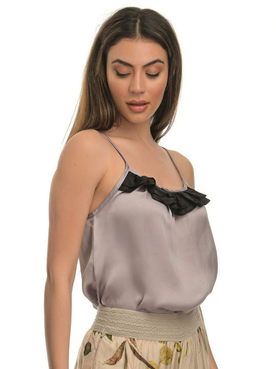 M Made In Italy Top Silber