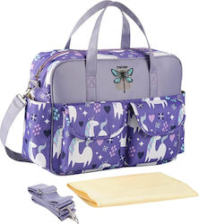 Queen Mother Diaper Bag-Changing Mat Shoulder/Handbag Purple 39x30x13cm