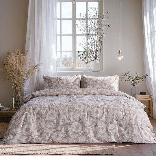 Beauty Home 12568 Single Bed Sheets Set With Rubber Hugger 110x200+30cm Beige (3 Pieces)