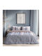 Beauty Home 12572 Single Bed Sheets Set With Rubber Hugger 110x200+30cm Beige Grey 3 Pieces 12572SEMOL