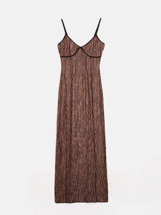 Rock Club Summer Maxi Evening Dress with Mesh Z...