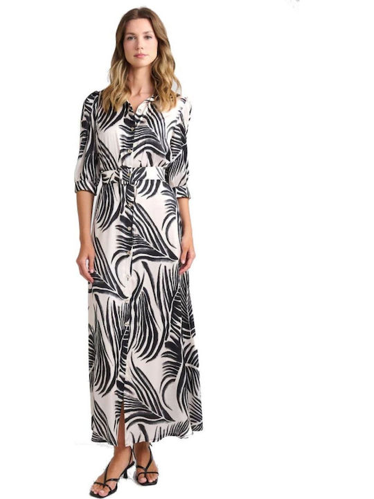 Maxi Shirt Dress Satin Black