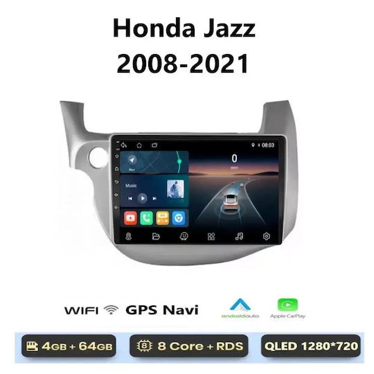 Автомобилна Аудио Система за Honda Jazz 2008-2012 (Bluetooth/USB/WiFi/GPS/Apple CarPlay/Android Auto) с Touch Screen 9"