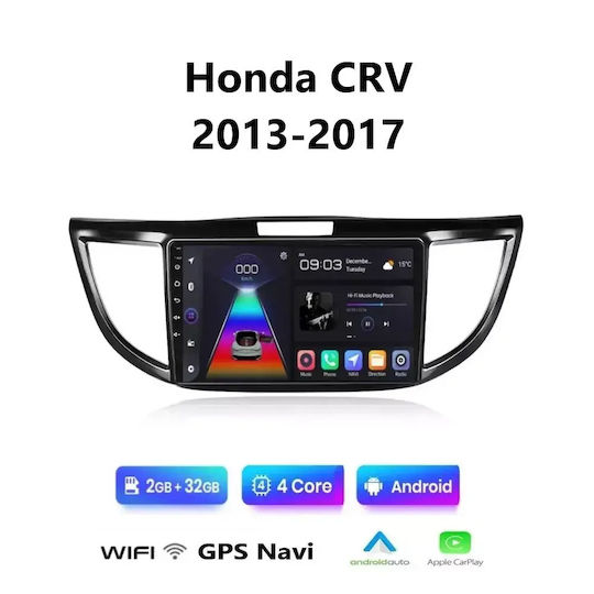 Auto-Audiosystem für Honda CR-V 2013-2017 mit Touchscreen 9" Bluetooth USB Eingebautes Wi-Fi GPS Apple CarPlay Android Auto