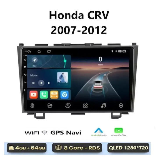 Auto-Audiosysteme für Honda CR-V 2007-2012 mit Touchscreen 9 Zoll Bluetooth USB Wi-Fi GPS Apple CarPlay Android Auto