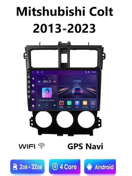 Car Audio System for Mitsubishi Colt 2013-2023 Bluetooth USB WiFi GPS Apple CarPlay Android Auto with 9" Touch Screen