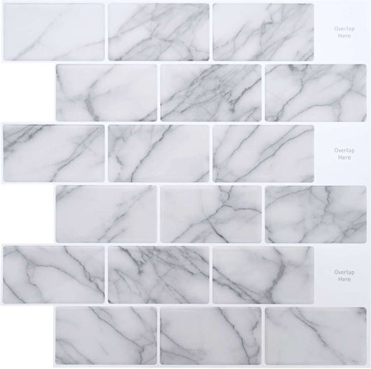 Vidaxl Subway Tile 10 Pieces White Marble 30 x 30 Cm