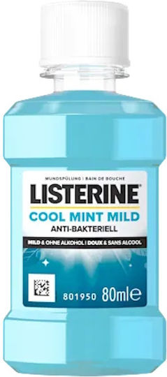 Listerine Cool Mint Mild Mouthwash for Gingivitis Against Plaque & Bad Breath 80ml