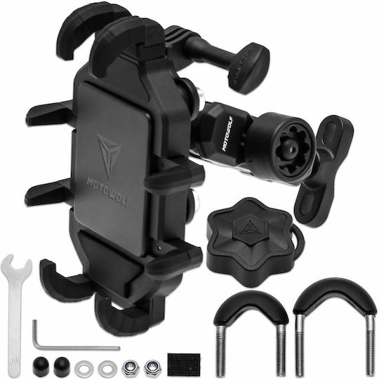 Motowolf Motorcycle Phone Mount with Adjustable Arm for Handlebar