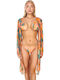 Set Bikini 3 Pieces Floral Orange
