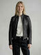 Δερμάτινο Γυναικείο Biker Jacket Black
