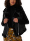 Mouton Women's Sleeveless Jacket for Winter Black