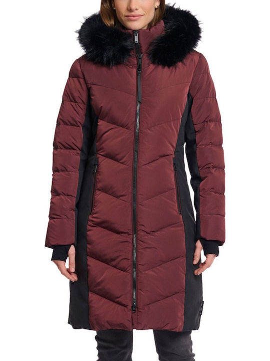 Дамско Puffer Яке за Зима Бордо