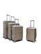 Hard Gold Travel Suitcases with 4 Wheels Set of 4 Pieces
