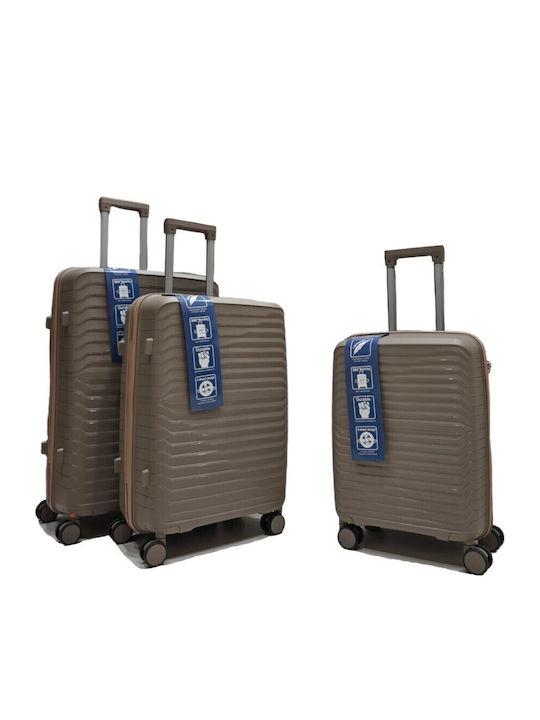 Koffer Hart Braun mit 4 Räder Set 3 Stück
