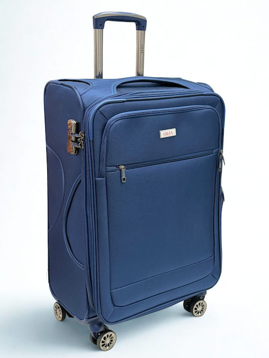 Olia Home Large Blue Travel Suitcase with 4 Wheels