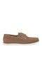 Suede Men's Boat Shoes in Tabac Brown Colour