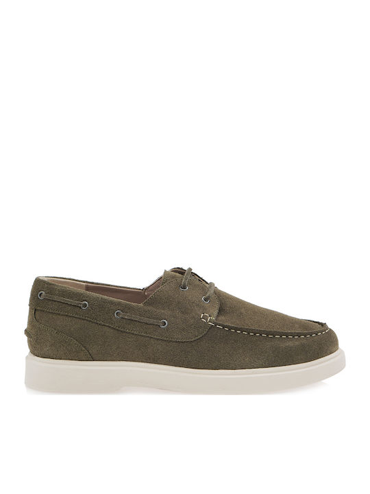 JK London Suede Ανδρικά Boat Shoes σε Πράσινο Χ...