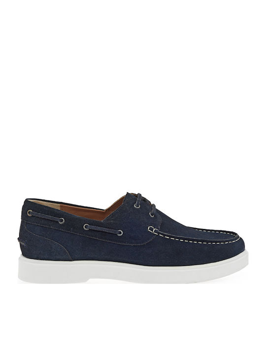 JK London Suede Ανδρικά Boat Shoes σε Μπλε Χρώμα