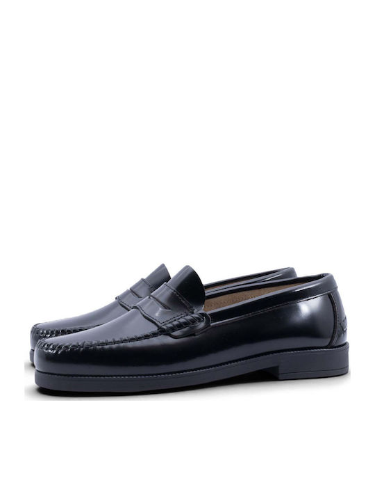 Boxer Δερμάτινα Ανδρικά Loafers σε Μαύρο Χρώμα