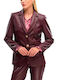 Fibes Langes Damenlederblazer Bordeaux