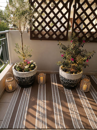 Outdoor Wicker Rug 120x180cm Brown