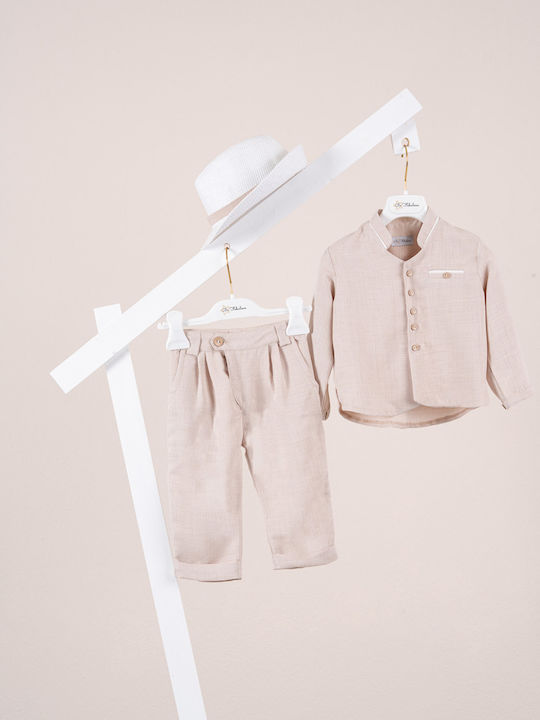 Piccolino Baptism Suit for Boys Parker Beige AG26S103 Beige