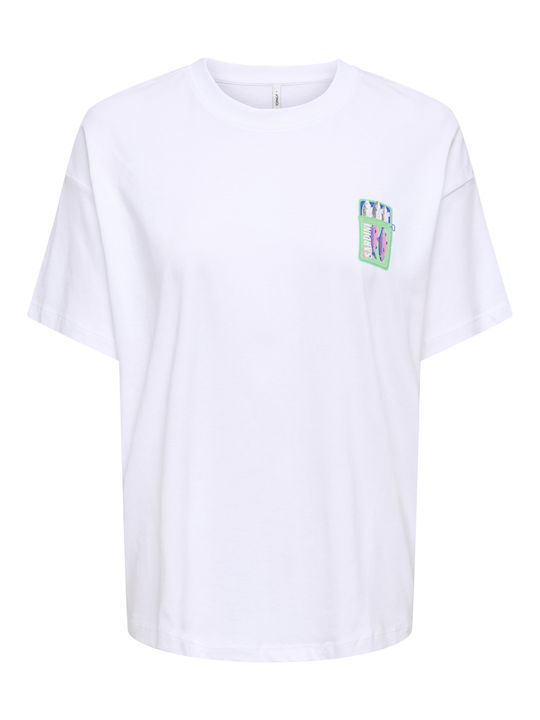 Only Γυναικείο T-shirt Λευκό