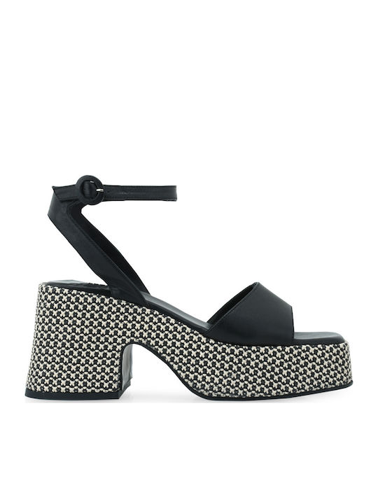 Tsakiris Mallas Damen Sandalen Schwarz Leder