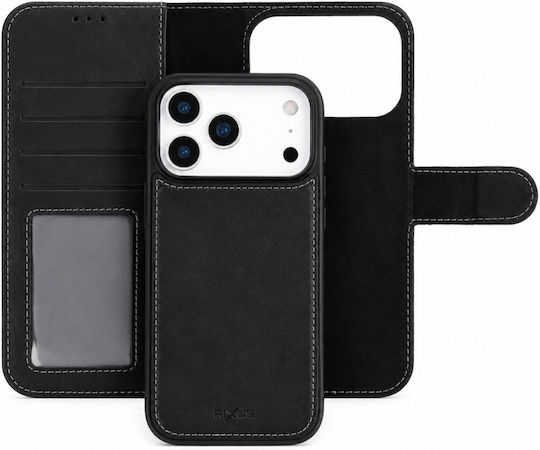 Rixus Duo Magnetic Synthetic Leather Wallet Black iPhone 18 / 17 Pro Max