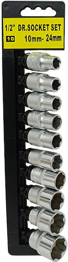 SKS Tools Καρυδάκια με Καρέ Υποδοχής 1/2" Σετ 10τμχ