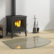 vidaXL Glass Fireplace Screen 80x60cm Transparent